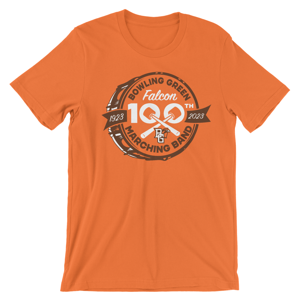 BGSU Falcon Marching Band T shirt 100th Anniversary BGSU Apparel