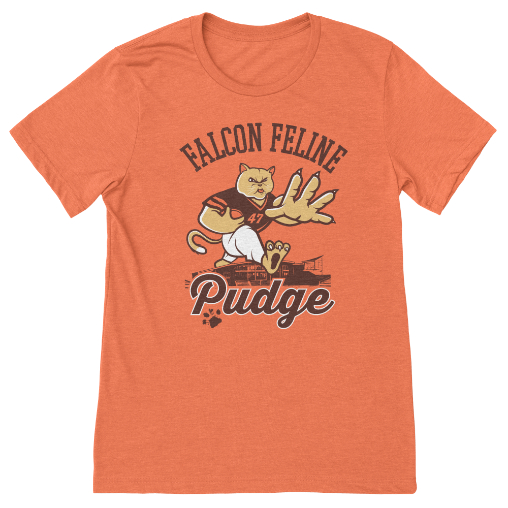 Pudge the Cat Bowling Green Falcons t-shirt