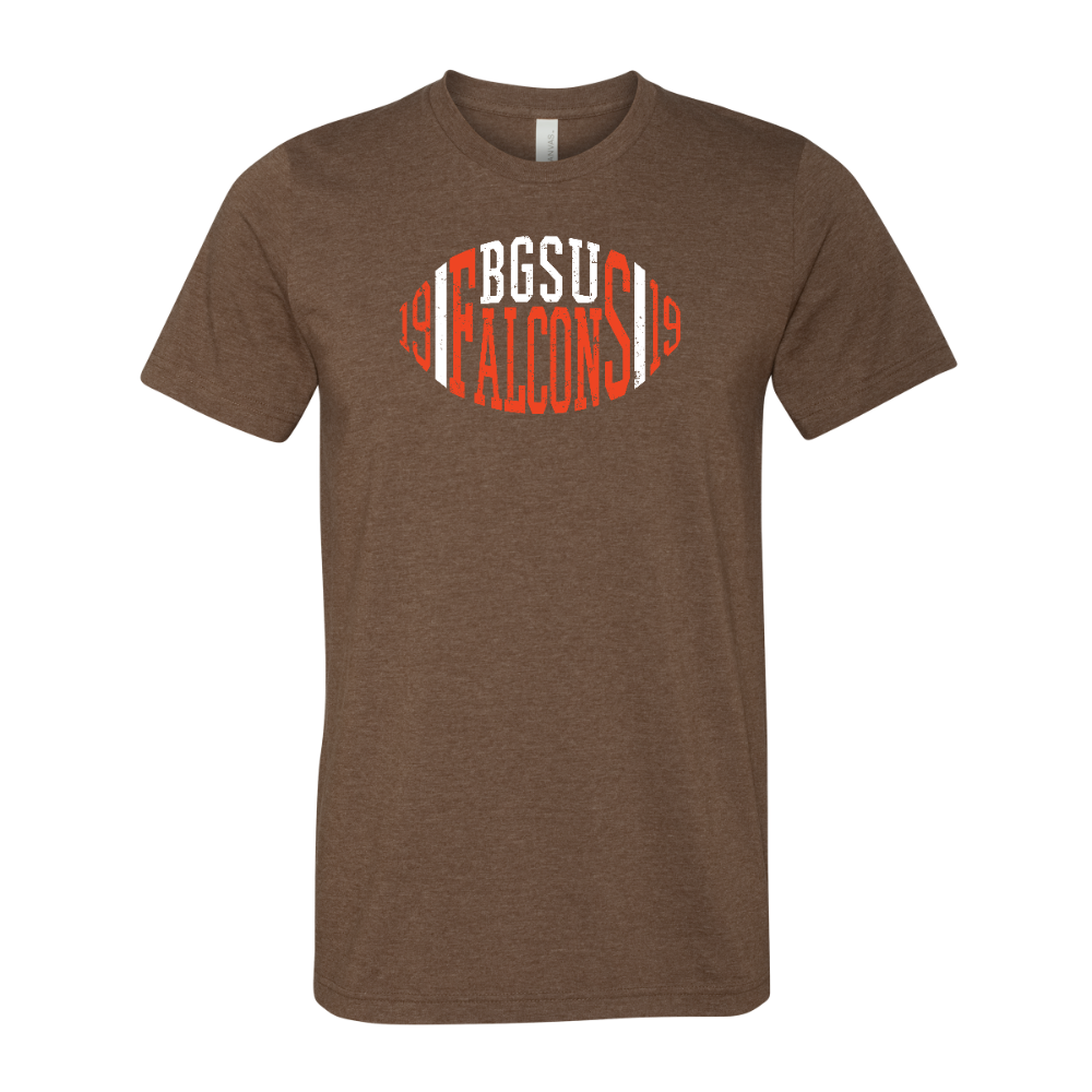 BGSU Falcons Football Heather Brown T-shirt