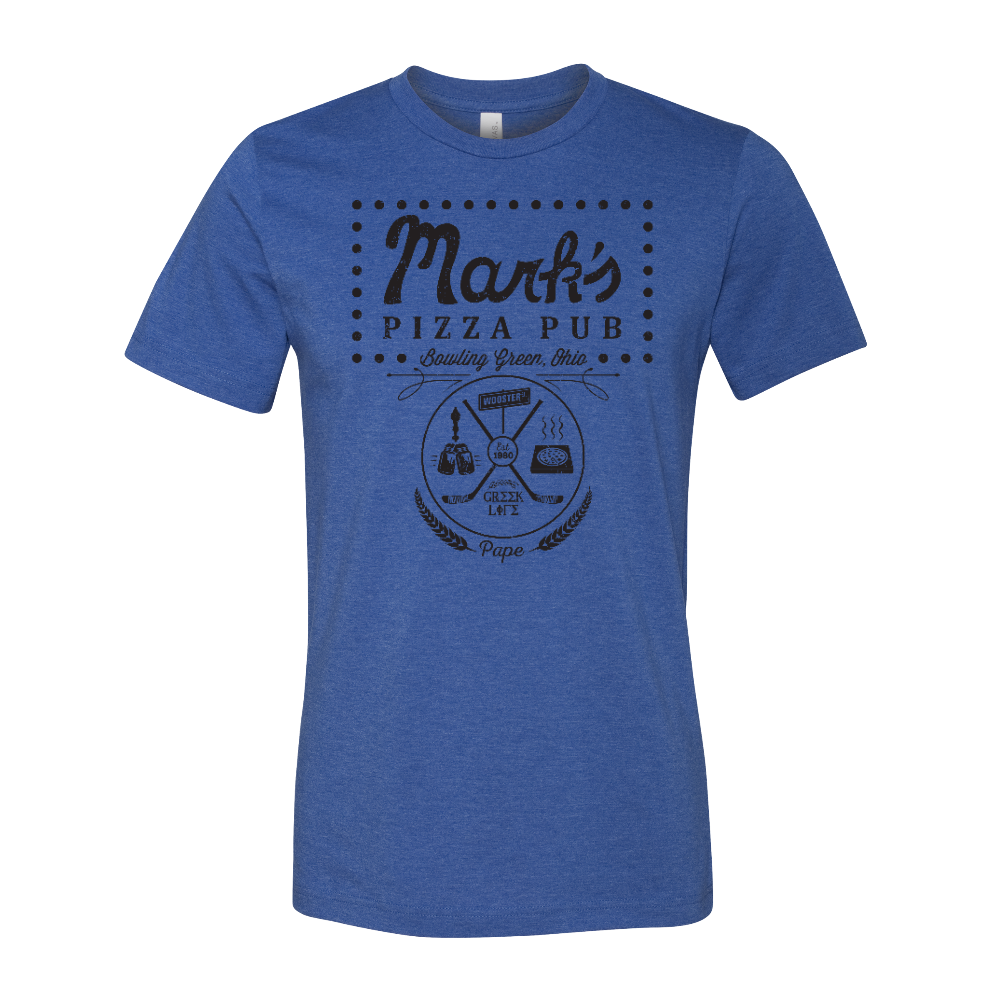 Bowling Green Mark's Pizza Pub Tribute T-Shirt Heather Blue