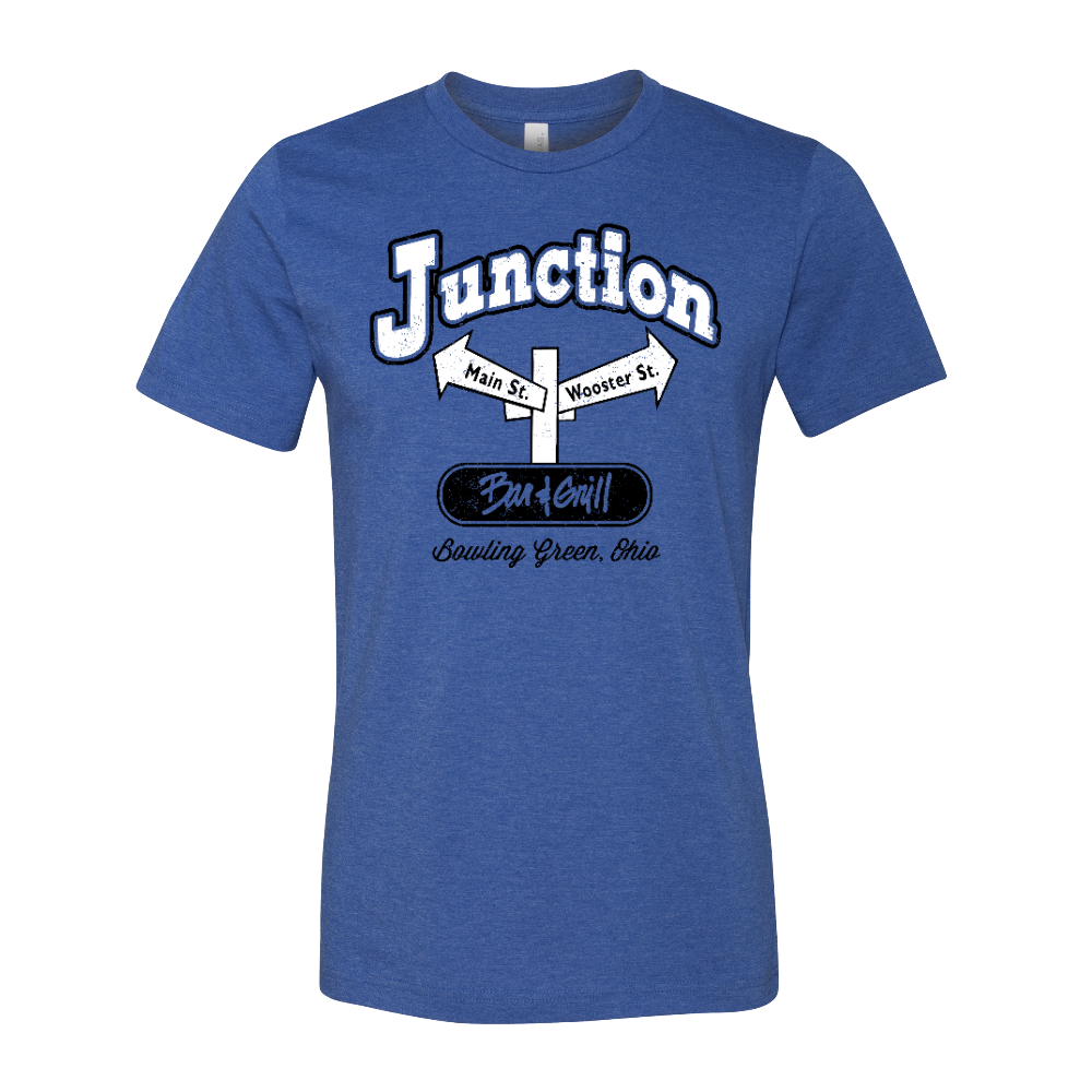 Bowling Green Tuxedo Junction Bar Vintage Logo T-Shirt Heather Blue