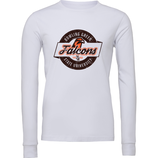 BGSU Falcons Retro Logo Long Sleeve White