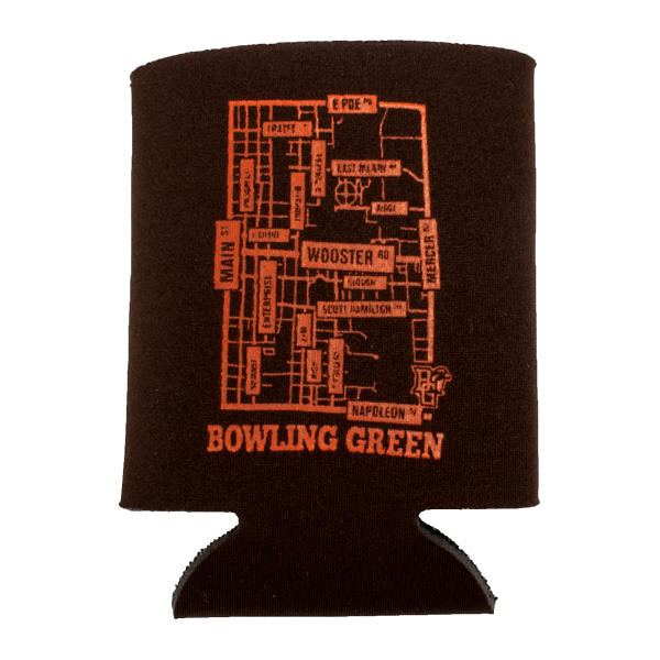 Bowling Green Street Map Can Koozie