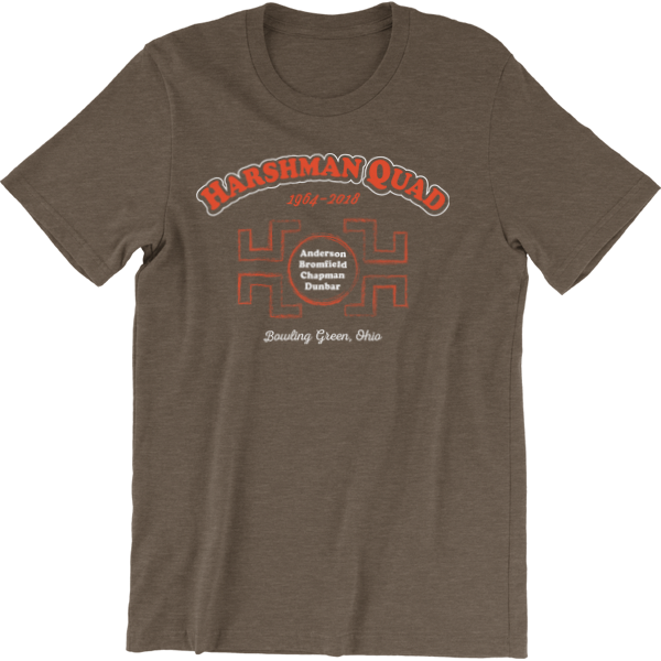 BGSU Harshman Quad Dorm T-Shirt Heather Brown