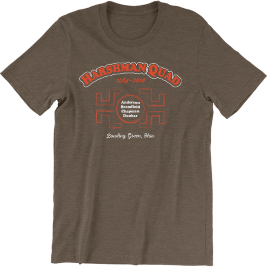 BGSU Harshman Quad Dorm T-Shirt Heather Brown