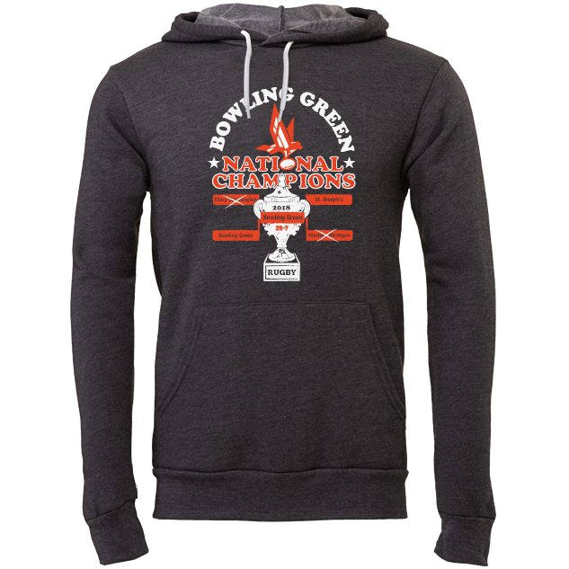Bg Memories LLC Bowling Green Rugby National Champions Hooded Sweatshirt M Dark Gray Heather