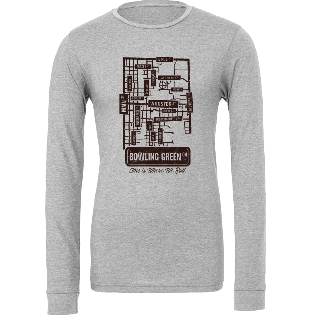 Bowling Green Street Map Long Sleeve T-shirt
