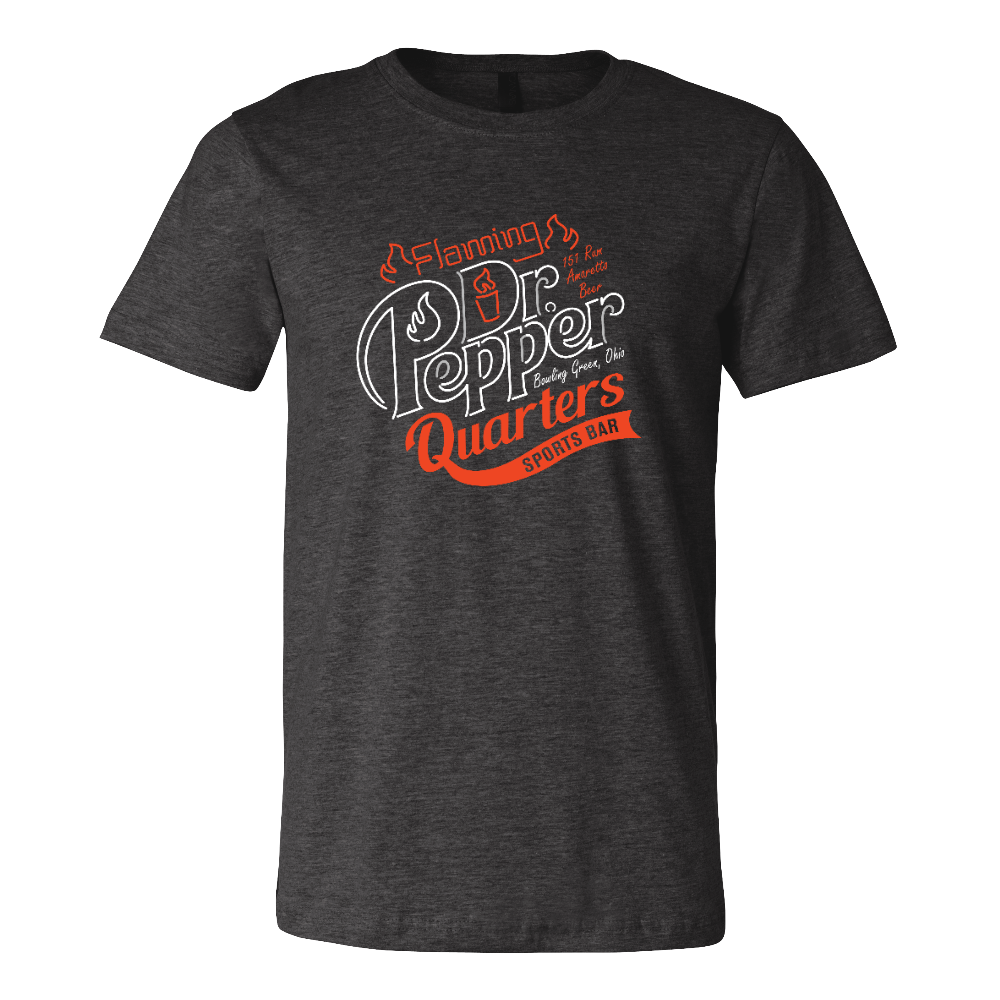 Bowling Green Campus Quarters Flaming Dr. Pepper T-Shirt Dark Gray Heather