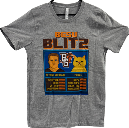 BGSU Blitz Pudge Cat George Carlson T-shirt