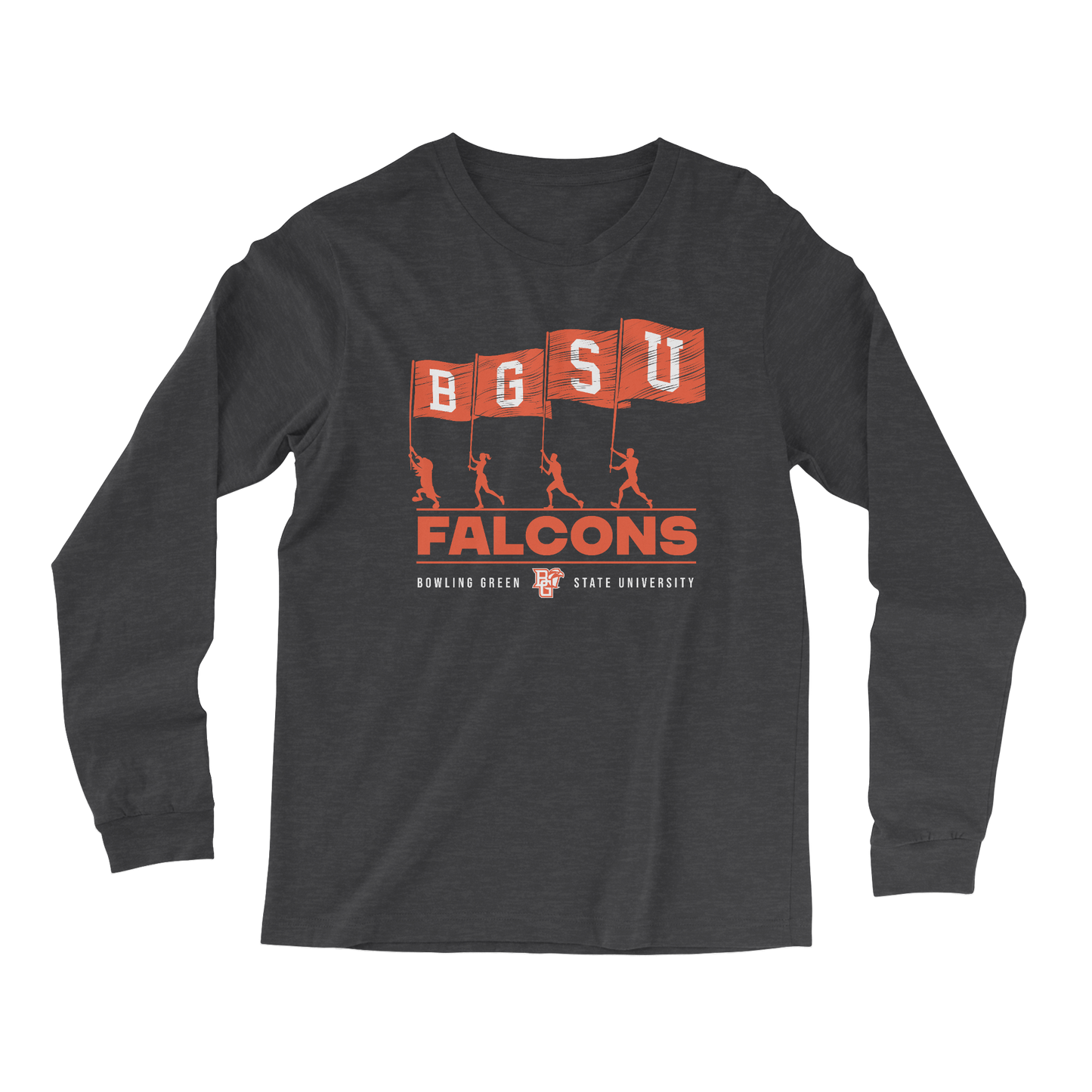 Bowling Green Falcons Football Flag Long Sleeve T-Shirt