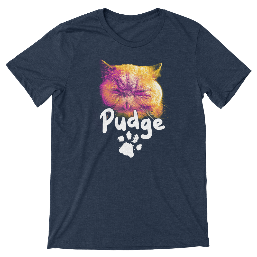Bowling Green Pudge the Cat Heather Navy Tshirt