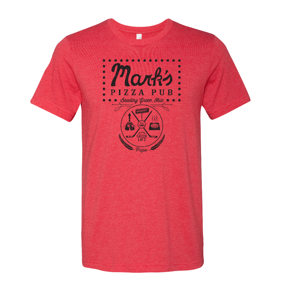 Bowling Green Mark's Pizza Pub Tribute T-Shirt Heather Red
