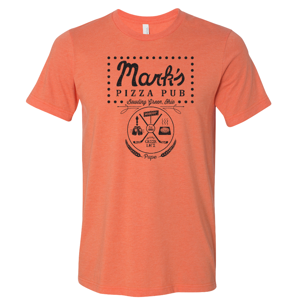 Bowling Green Mark's Pizza Pub Tribute T-Shirt Heather Orange