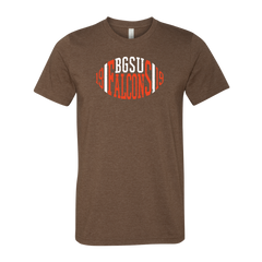 BGSU Falcons Football Heather Brown T-shirt