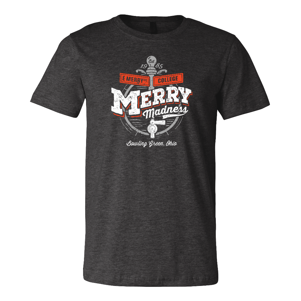 Bowling Green Merry Madness Tribute T-Shirt Dark Gray Heather