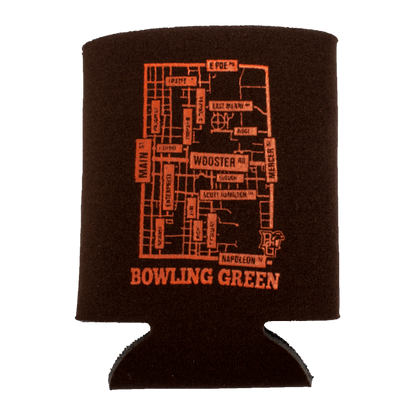 Bowling Green Street Map Can Koozie