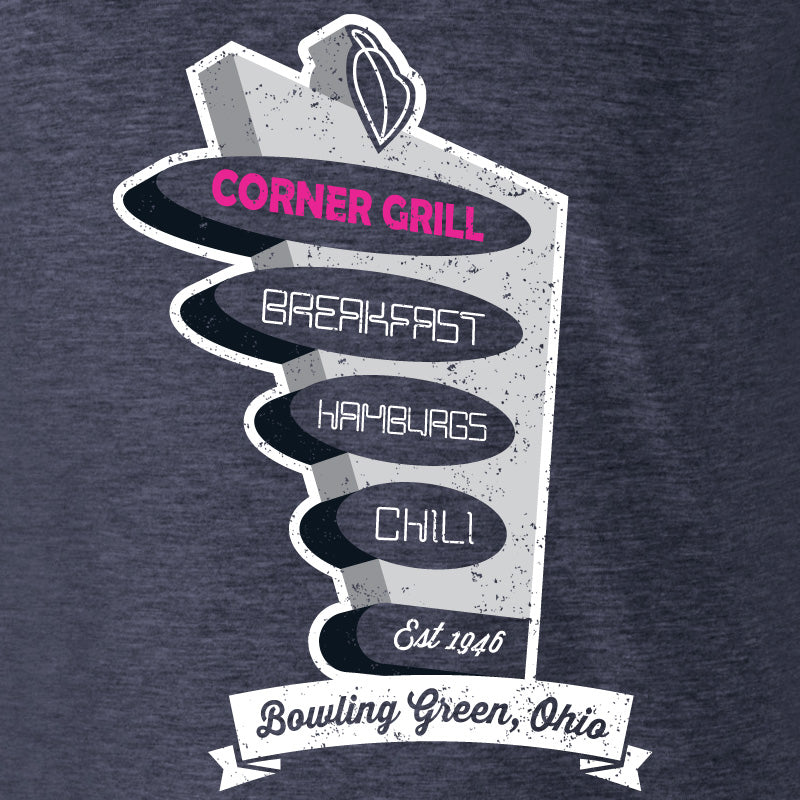 Bowling Green Corner Grill T-Shirt Heather Navy