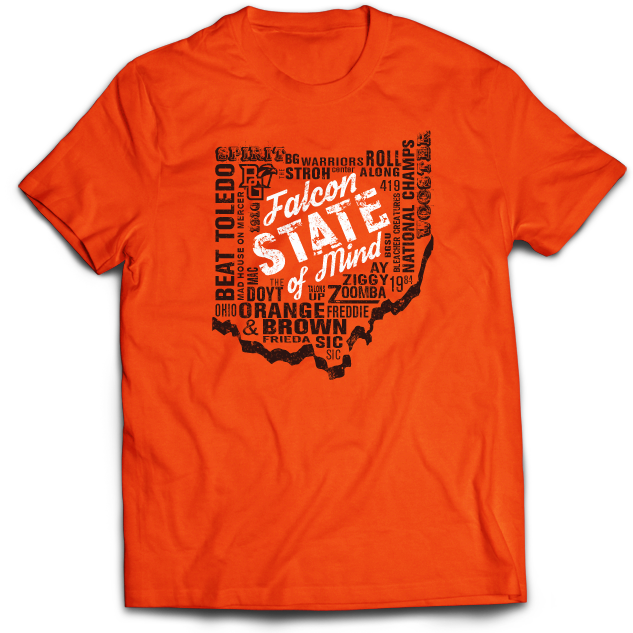 BGSU Falcons State of Mind T-Shirt Orange